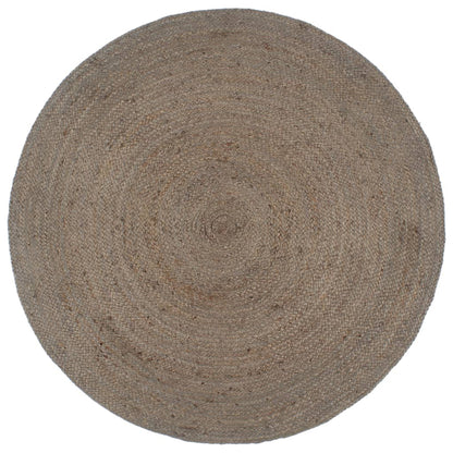 Handmade Rug Jute Round 240 cm Grey