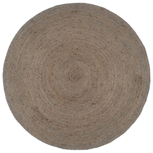 Handmade Rug Jute Round 240 cm Grey