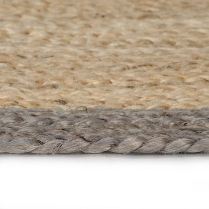 Handmade Rug Jute with Grey Border 180 cm