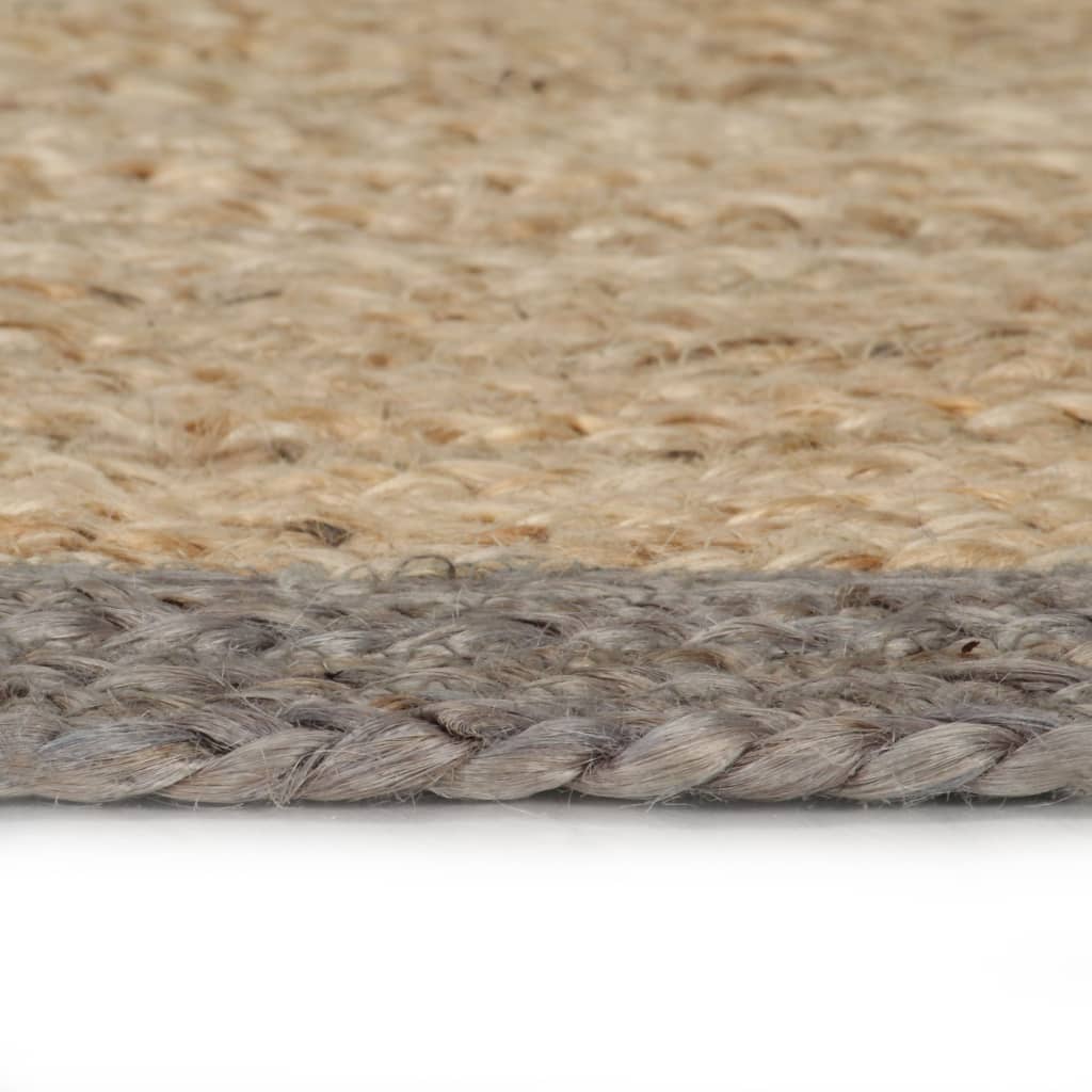 Handmade Rug Jute with Grey Border 240 cm