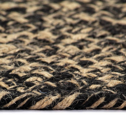 Handmade Rug Jute Black and Brown 210 cm