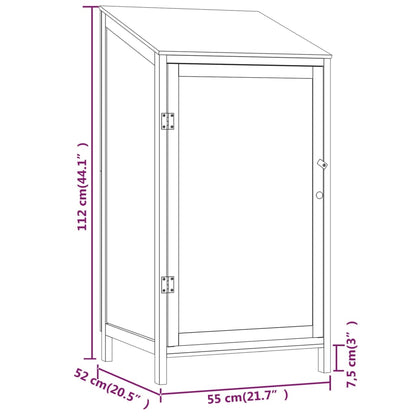 Garden Shed 55x52x112 cm Solid Wood Fir