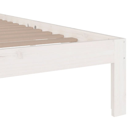 Bed Frame without Mattress White Solid Wood 120x200 cm