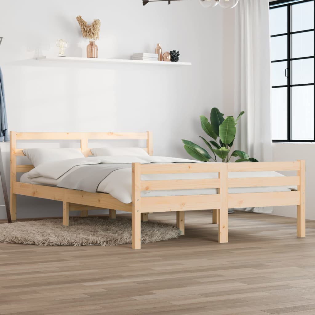 Bed Frame without Mattress Solid Wood 120x190 cm Small Double Small Double