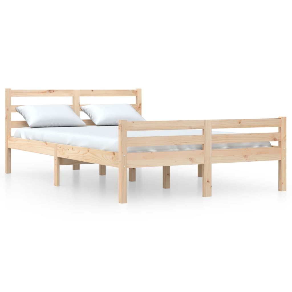 Bed Frame without Mattress Solid Wood 135x190 cm Double