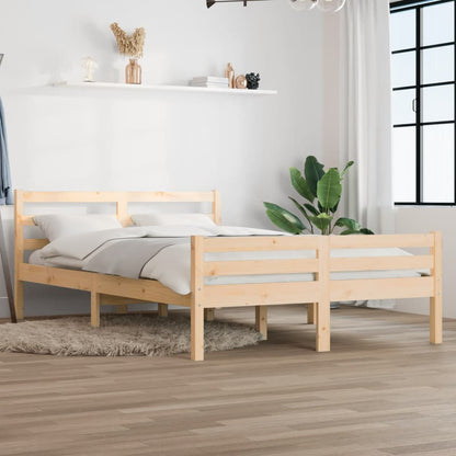 Bed Frame without Mattress Solid Wood 135x190 cm Double