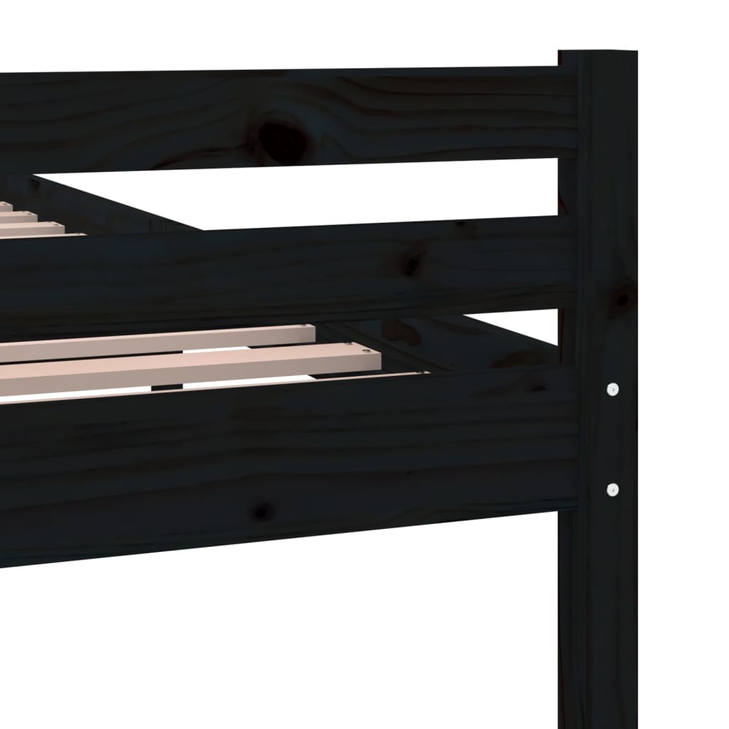 Bed Frame Black Solid Wood 150x200 cm King Size