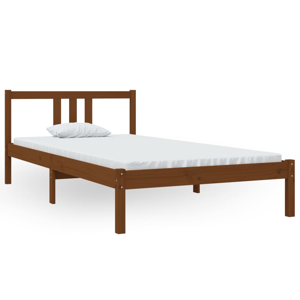 Bed Frame without Mattress Honey Brown Solid Wood 100x200 cm