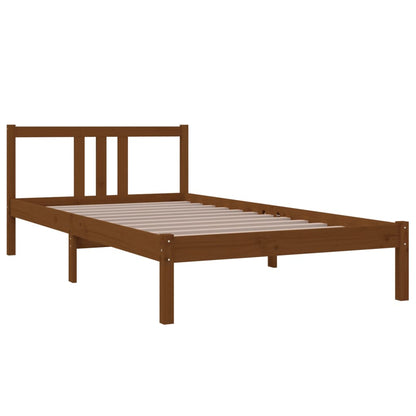 Bed Frame without Mattress Honey Brown Solid Wood 100x200 cm