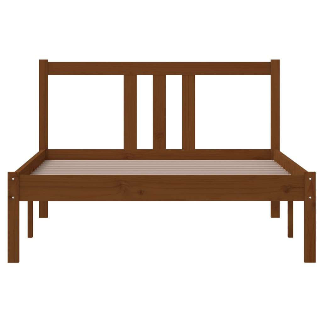 Bed Frame without Mattress Honey Brown Solid Wood 100x200 cm