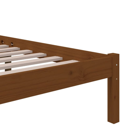 Bed Frame without Mattress Honey Brown Solid Wood 100x200 cm