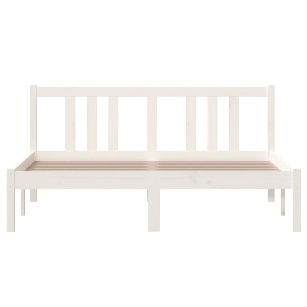 Bed Frame without Mattress White Solid Wood 140x200 cm