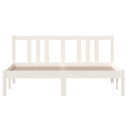 Bed Frame without Mattress White Solid Wood 140x200 cm