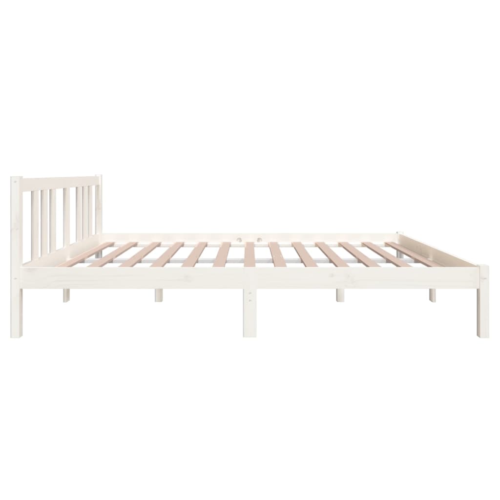 Bed Frame without Mattress White Solid Wood 140x200 cm