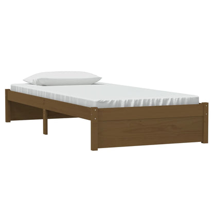 Bed Frame without Mattress Honey Brown Solid Wood 90x190 cm Single