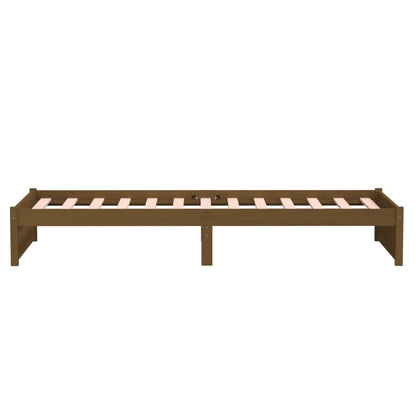 Bed Frame without Mattress Honey Brown Solid Wood 90x190 cm Single