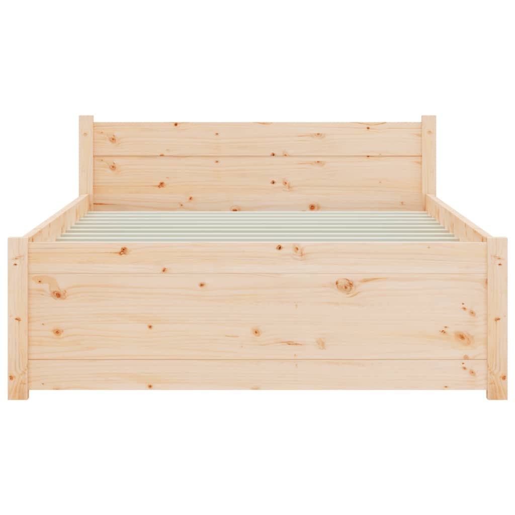 Bed Frame without Mattress Solid Wood 90x200 cm