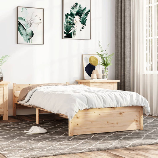 Bed Frame without Mattress Solid Wood 90x200 cm