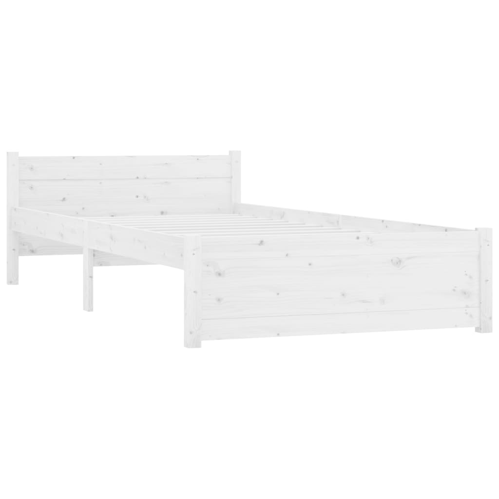 Bed Frame White Solid Wood 90x200 cm