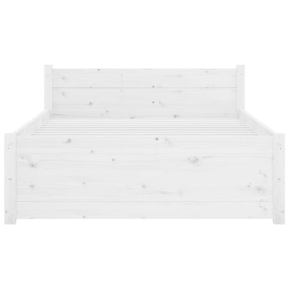 Bed Frame White Solid Wood 90x200 cm