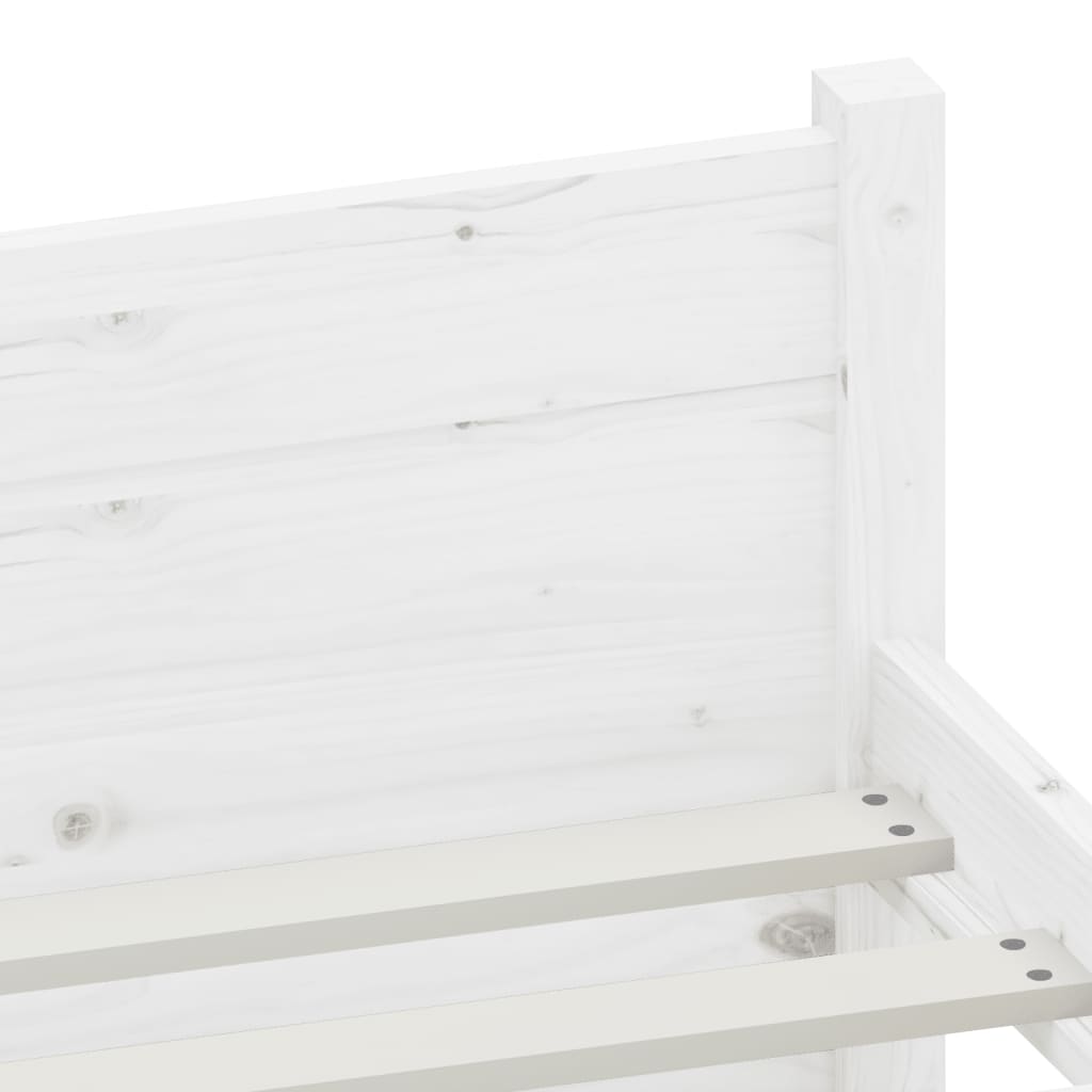 Bed Frame White Solid Wood 90x200 cm