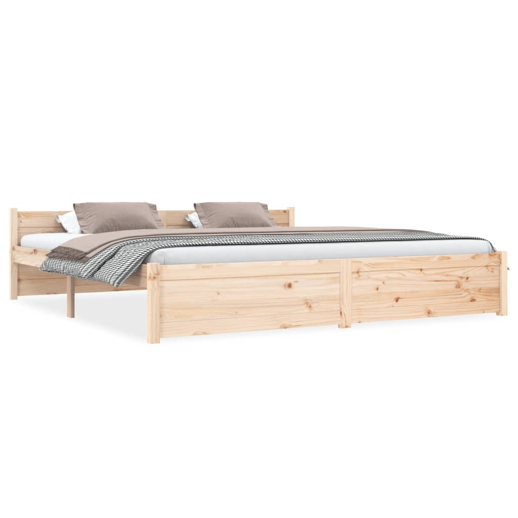 Bed Frame without Mattress Solid Wood 180x200 cm Super King Size