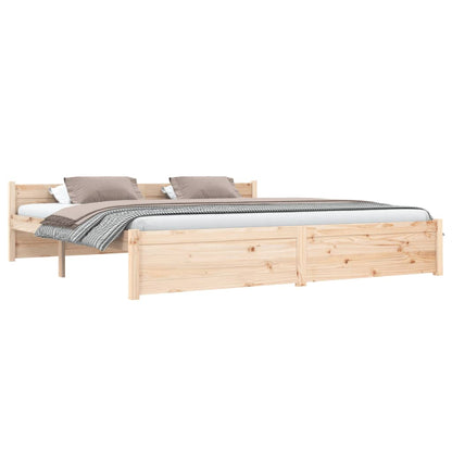 Bed Frame without Mattress Solid Wood 180x200 cm Super King Size