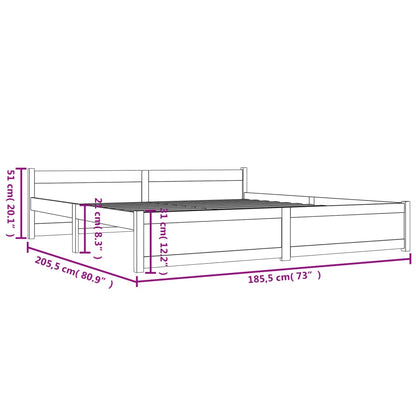 Bed Frame without Mattress Solid Wood 180x200 cm Super King Size