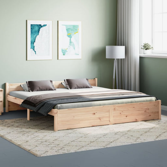 Bed Frame without Mattress Solid Wood 180x200 cm Super King Size