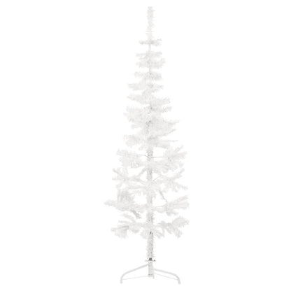 Slim Artificial Half Christmas Tree with Stand White 150 cm