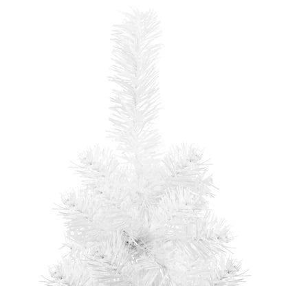 Slim Artificial Half Christmas Tree with Stand White 150 cm