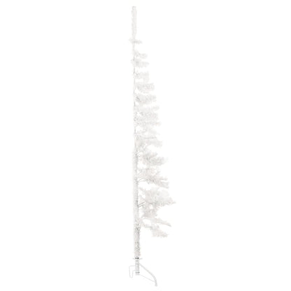 Slim Artificial Half Christmas Tree with Stand White 180 cm