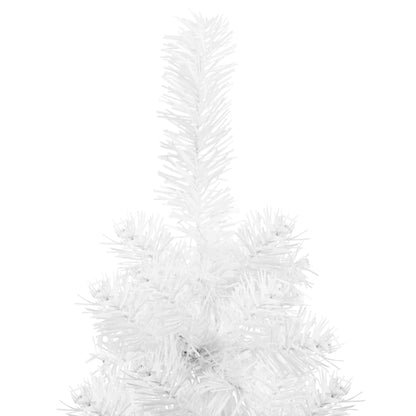 Slim Artificial Half Christmas Tree with Stand White 180 cm