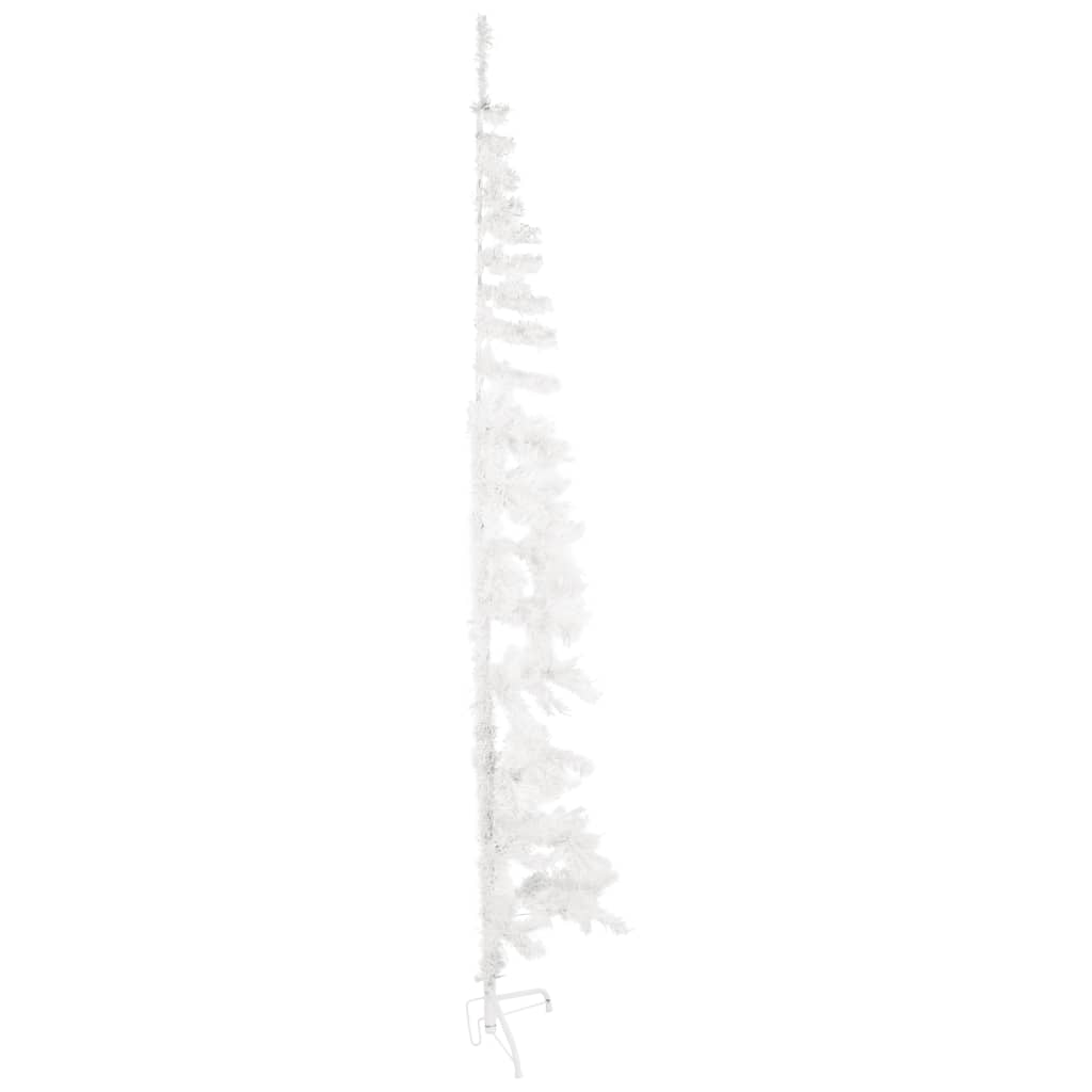 Slim Artificial Half Christmas Tree with Stand White 210 cm