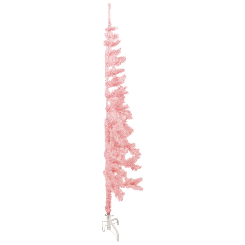 Slim Artificial Half Christmas Tree with Stand Pink 120 cm