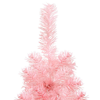 Slim Artificial Half Christmas Tree with Stand Pink 120 cm