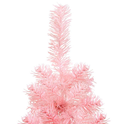 Slim Artificial Half Christmas Tree with Stand Pink 180 cm