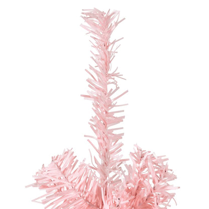 Slim Artificial Half Christmas Tree with Stand Pink 210 cm