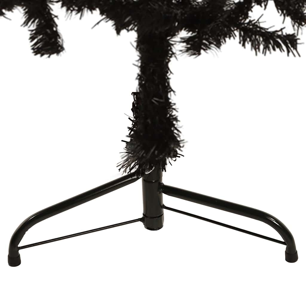 Slim Artificial Half Christmas Tree with Stand Black 150 cm