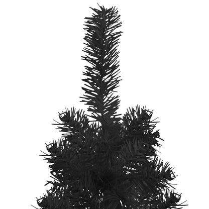 Slim Artificial Half Christmas Tree with Stand Black 210 cm