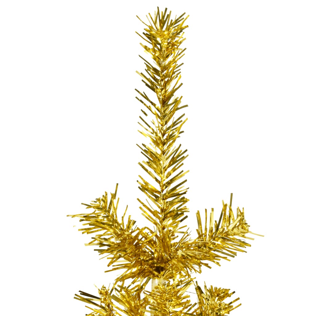 Slim Artificial Half Christmas Tree with Stand Gold 120 cm