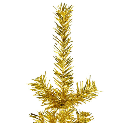 Slim Artificial Half Christmas Tree with Stand Gold 240 cm