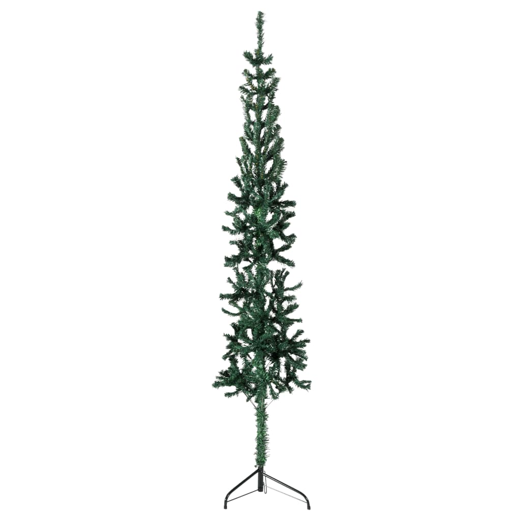 Slim Artificial Half Christmas Tree with Stand Green 120 cm