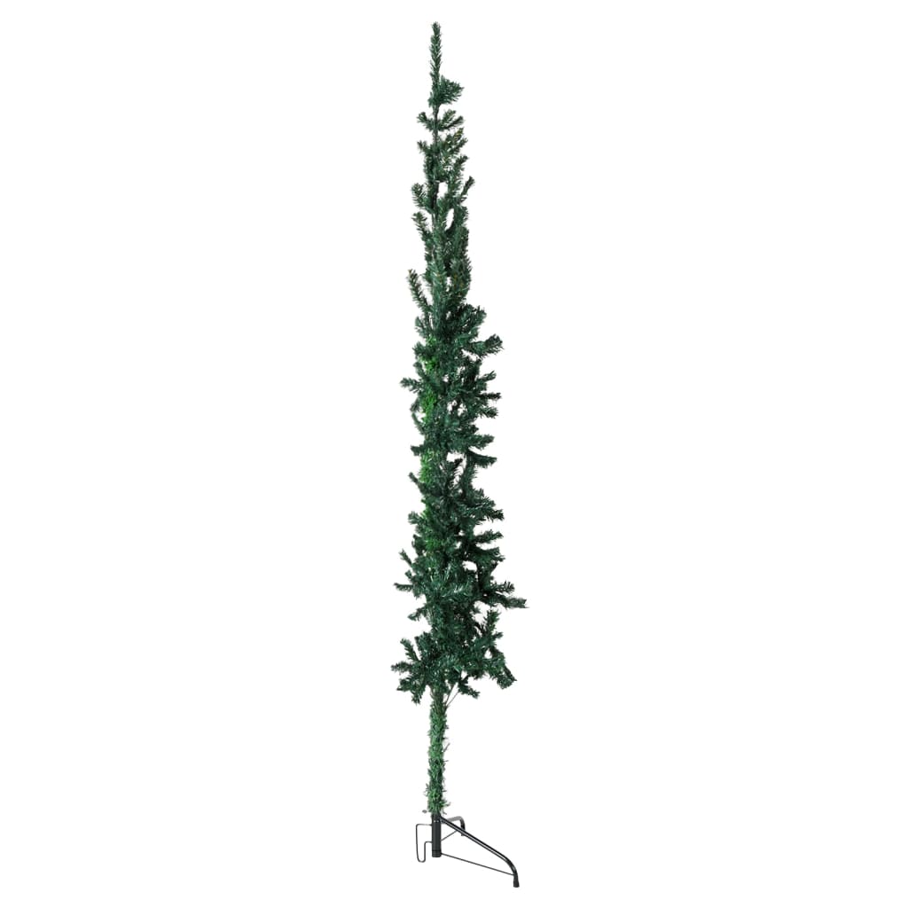 Slim Artificial Half Christmas Tree with Stand Green 120 cm