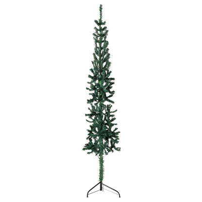 Slim Artificial Half Christmas Tree with Stand Green 150 cm