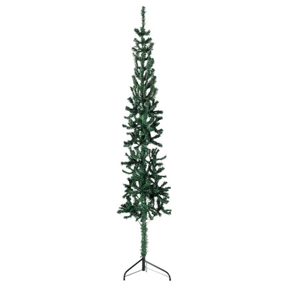 Slim Artificial Half Christmas Tree with Stand Green 180 cm