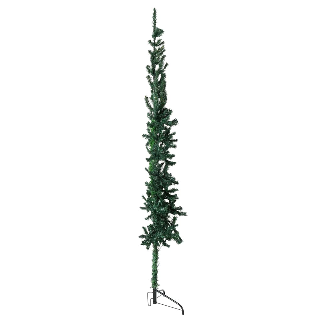 Slim Artificial Half Christmas Tree with Stand Green 240 cm