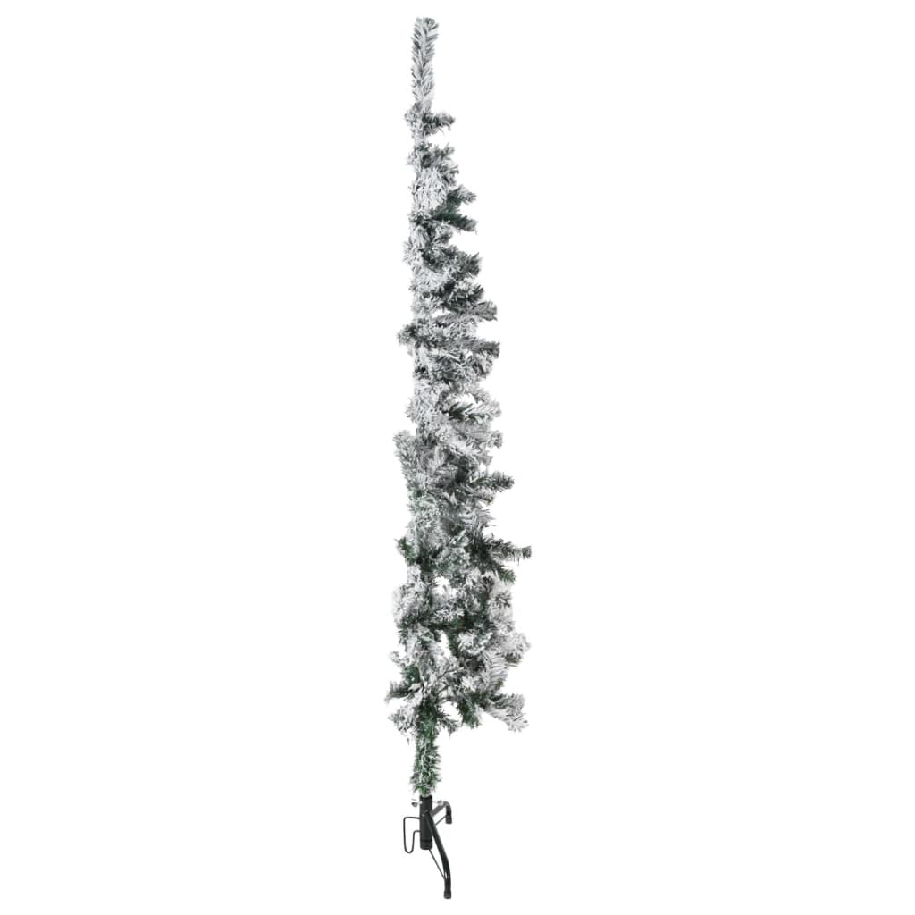 Slim Artificial Half Christmas Tree with Flocked Snow 150 cm