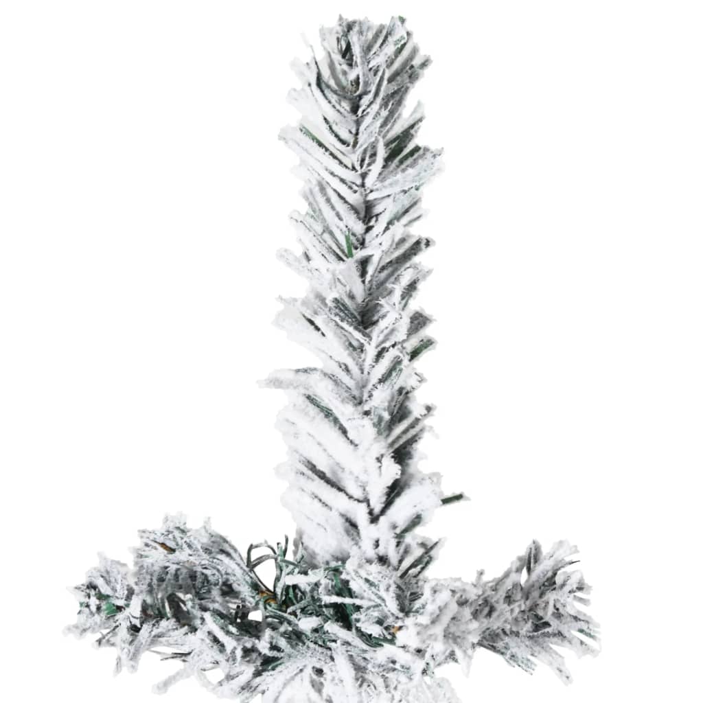 Slim Artificial Half Christmas Tree with Flocked Snow 210 cm