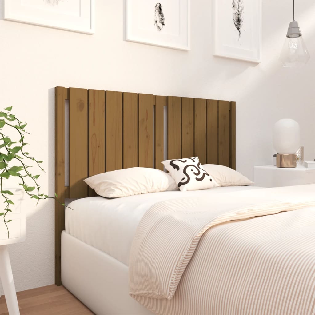 Bed Headboard Honey Brown 125.5x4x100 cm Solid Wood Pine